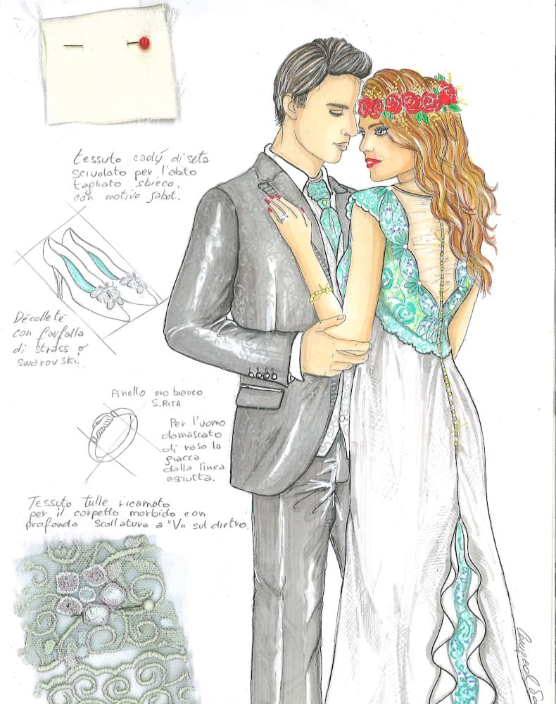 Disegno dell'abito per il tuo matrimoni. Servizi su misura, Fa Eventi, Vicenza